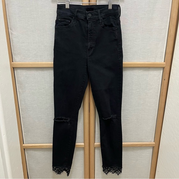 Mother The Swooner Dagger Ankle Fray Jeans in Baa Baa Black Sheep Size 26 - Picture 5 of 16